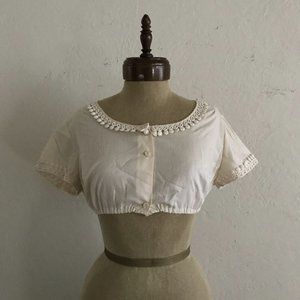 Vintage Dirndl Crop Top Blouse